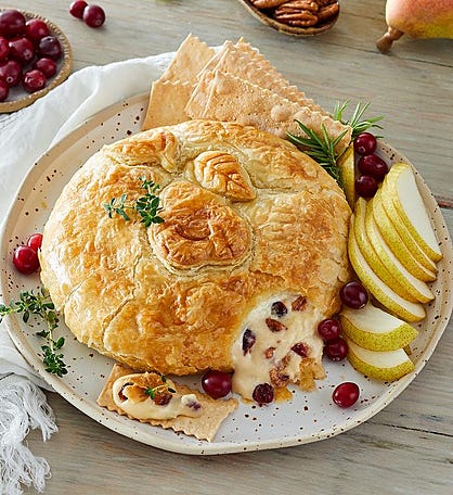Cranberry and Pear Brie en Croute